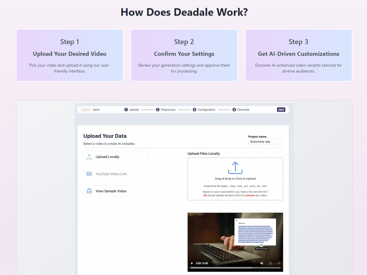 Video upload process